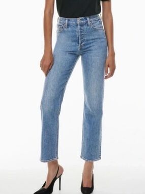 Aritzia Denim Forum Arlo High Rise Straight - Light Wash